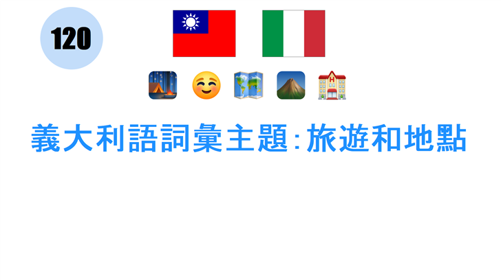 義大利語詞彙主題：旅遊和地點